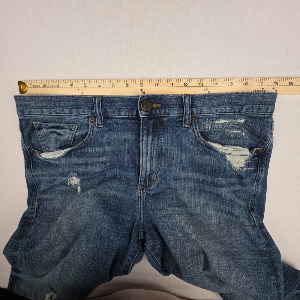 Banana Republic Premium Denim Boyfriend Jeans Women 30 Blue Distressed Cotton - Picture 6 of 11